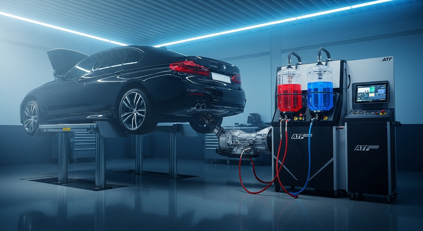 Échange dynamique en machine — rinçage du circuit hydraulique ATF